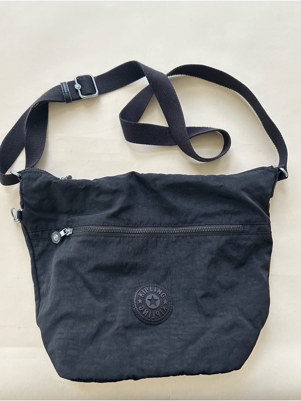 Kipling Black Men’s Crossbody Messenger Bag with Adjustable Strap